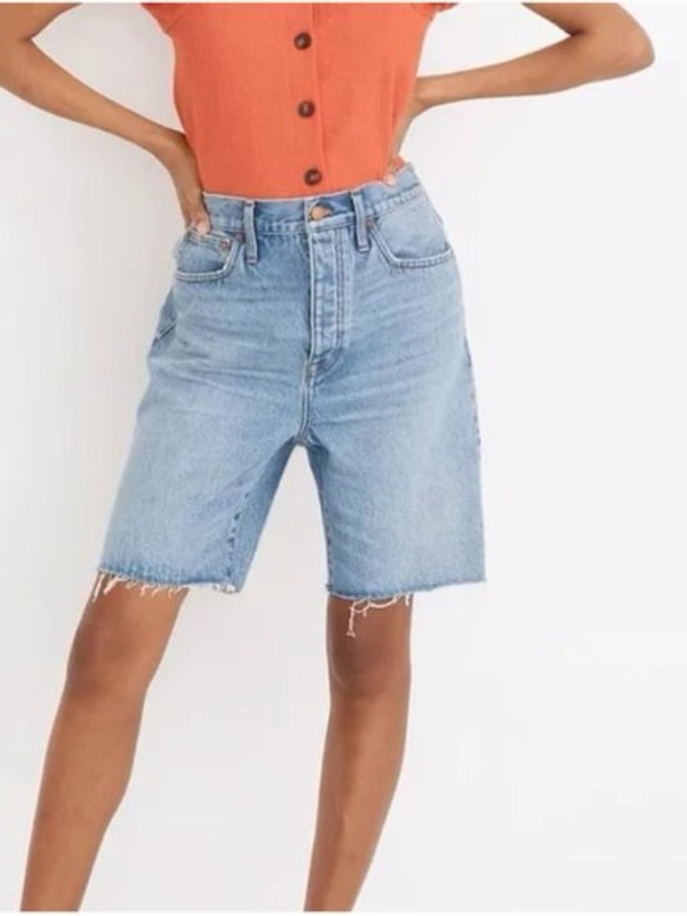 Madewell Light Blue Bermuda Jean Shorts. Size 24. - Picture 2 of 8